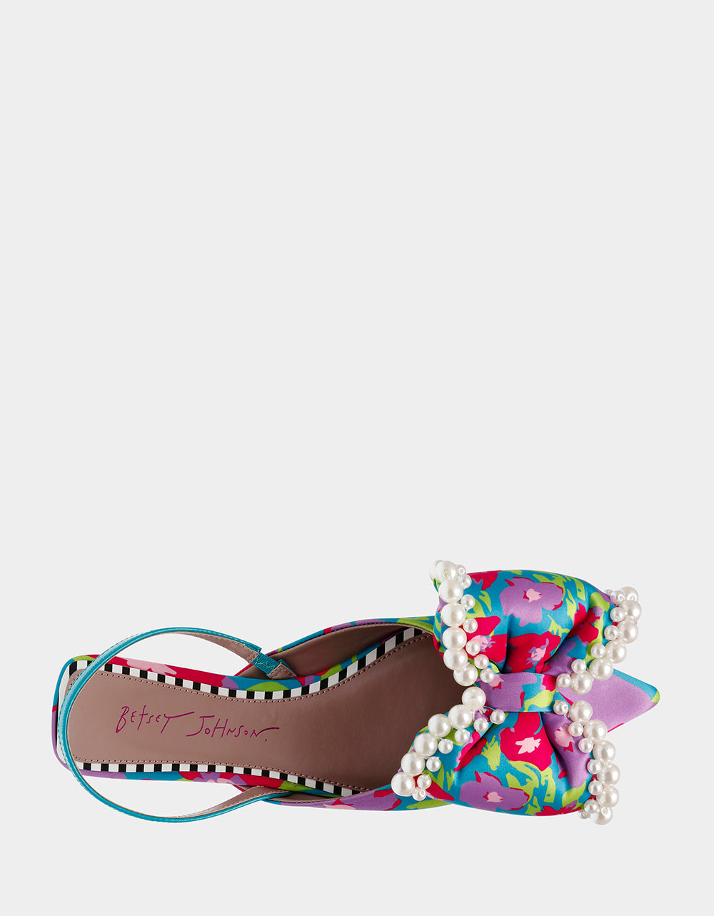 CAMILO TEAL MULTI Floral Slingback Flats | Betsey Johnson Discount