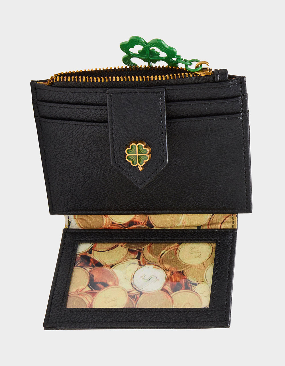 BLARNEY WALLET BLACK/MULTI Women's St.Patrick's Day Clover Wallet | Betsey Johnson Great Value