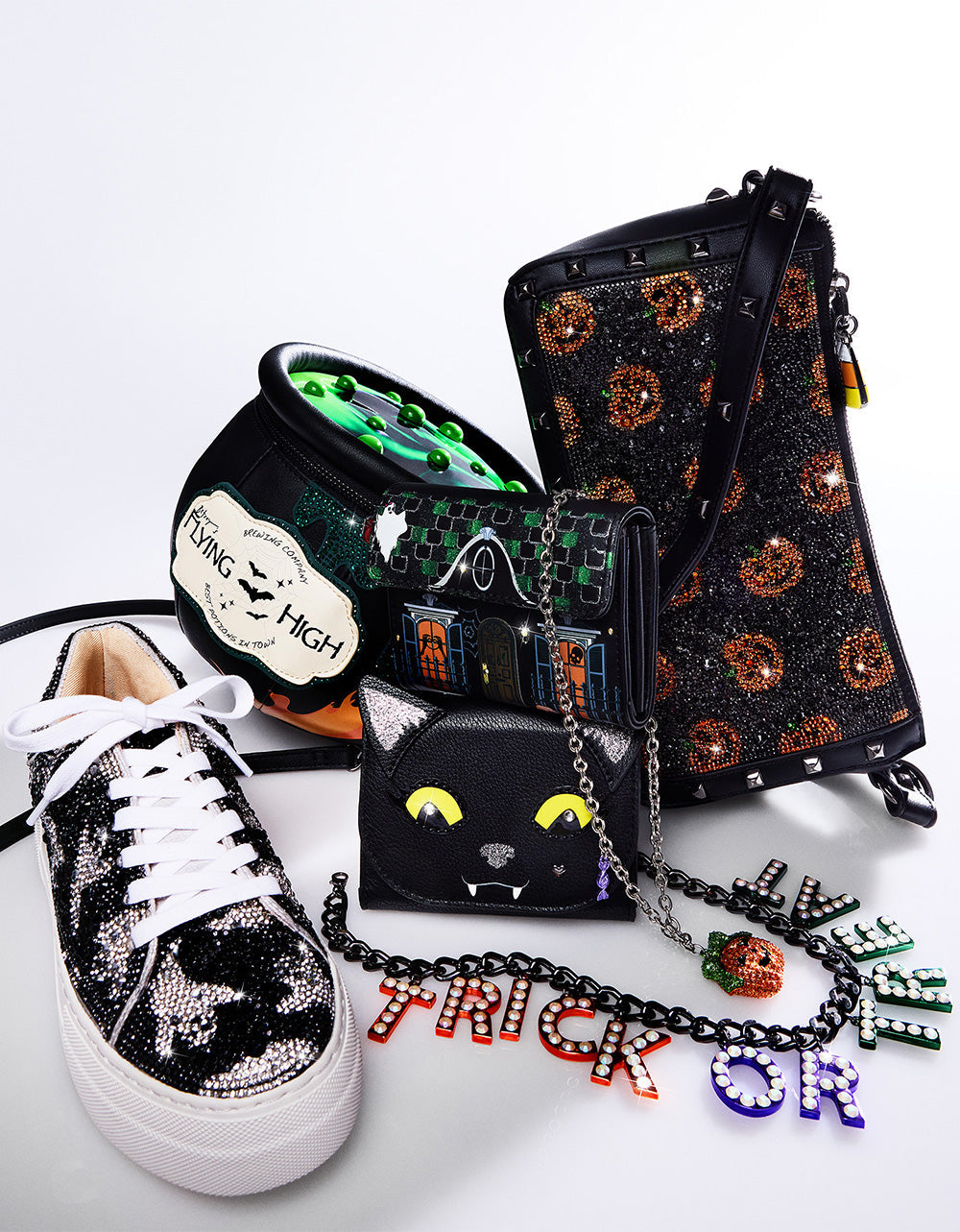 FOREVER HOME WALLET ON CHAIN BLACK/MULTI Women's Halloween-Themed House Wallet | Betsey Johnson Hot Sale