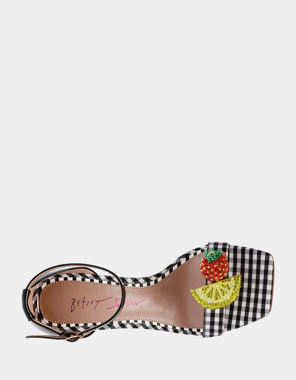 HARLEN BLACK MULTI Gingham Sandal | Betsey Johnson Value