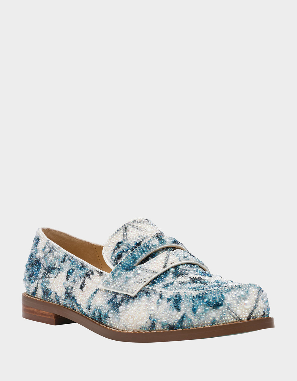 ARON BLUE FLORAL Loafers | Betsey Johnson Best Price