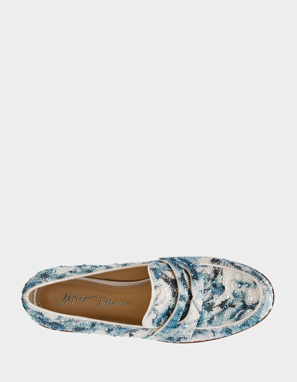 ARON BLUE FLORAL Loafers | Betsey Johnson Best Price