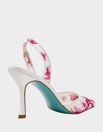 PATCH FUCHSIA Pointed-Toe Heel | Betsey Johnson Everyday