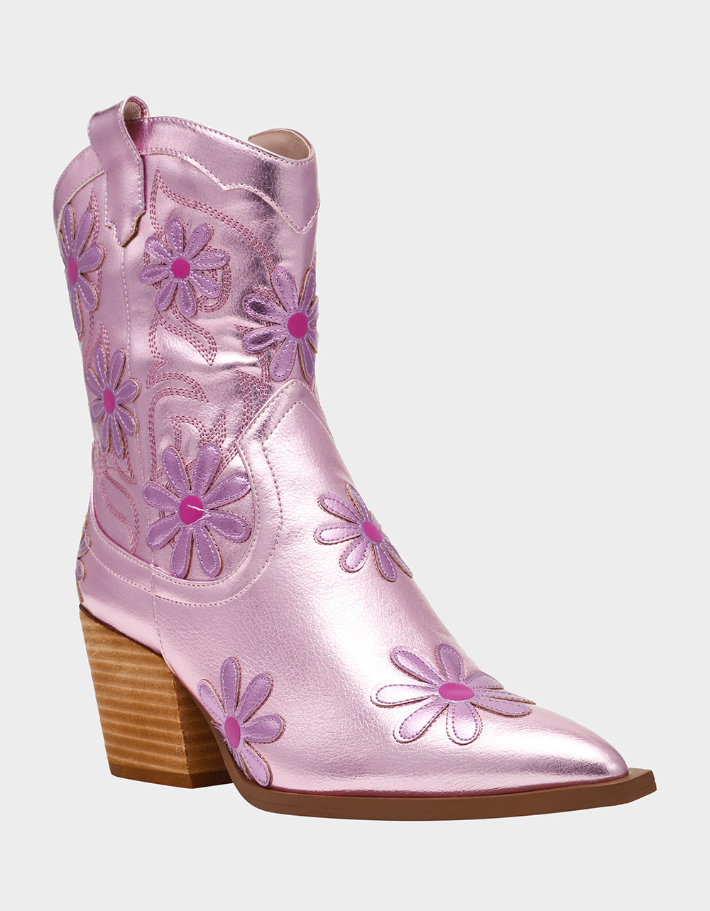 TEDDYY PINK Western Pointed-Toe Ankle Boot | Betsey Johnson Quality