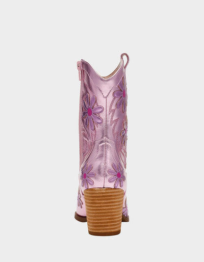 TEDDYY PINK Western Pointed-Toe Ankle Boot | Betsey Johnson Quality