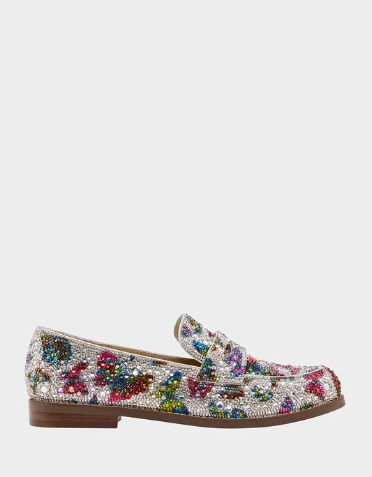 ARON SILVER BUTTERFLY Loafers | Betsey Johnson Deals