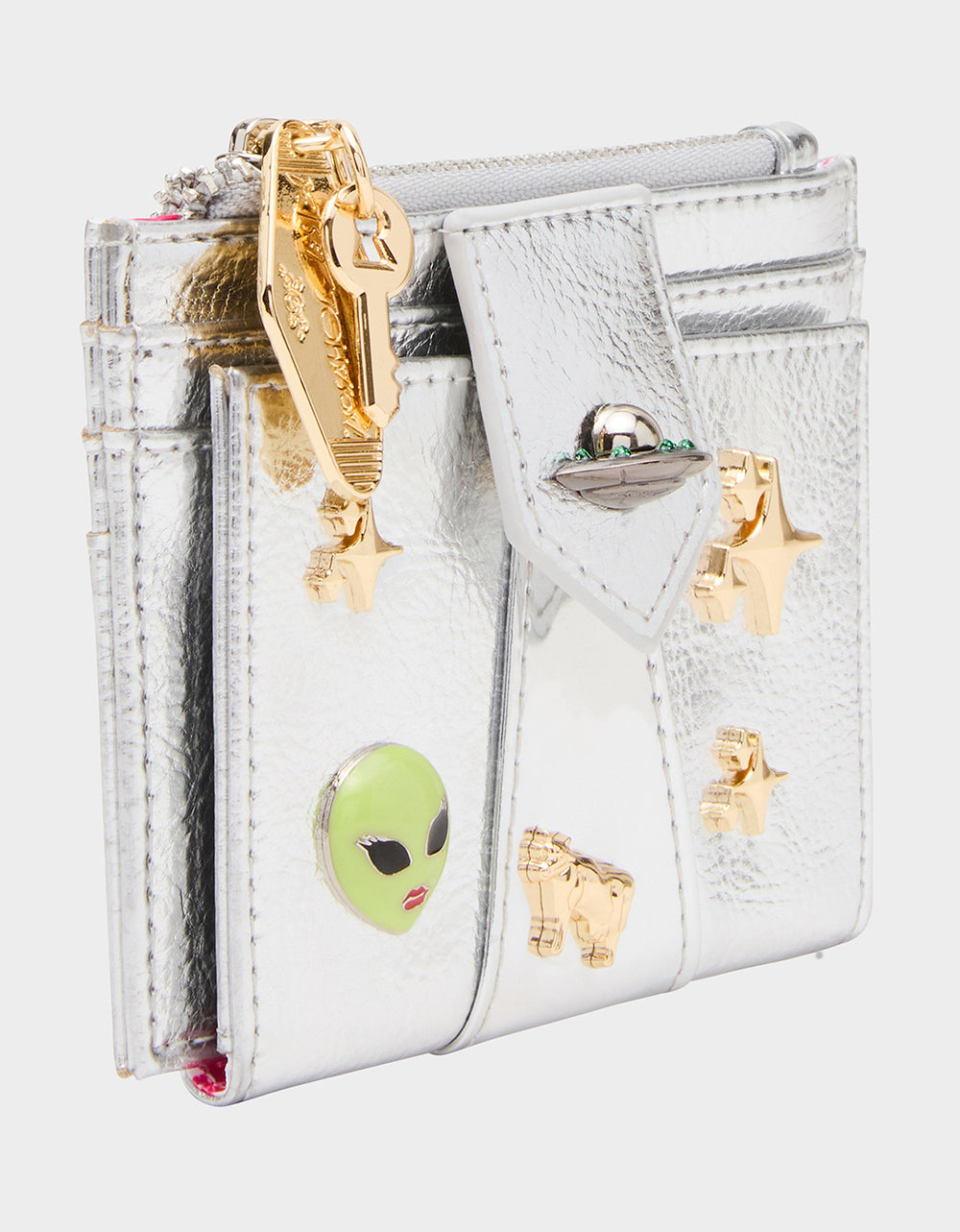 SPACE OUT WALLET SILVER Women's Silver Alien Bifold Wallet | Betsey Johnson Hot Sale