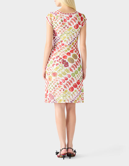 BETSEY'S FRUIT DRESS WHITE MULTI Women's Fruit Print Short-Sleeved Slip Dress | Betsey Johnson Recommended