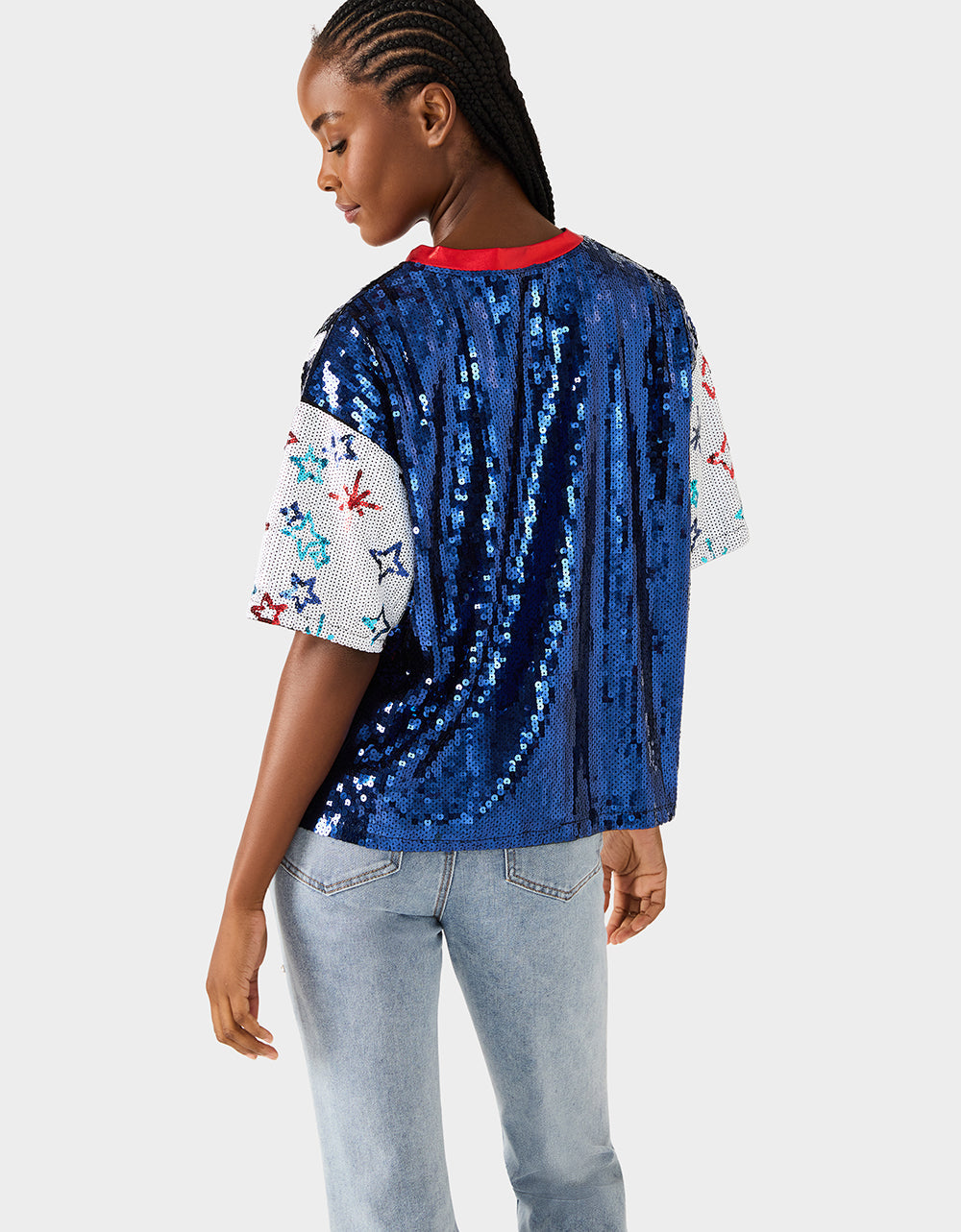 USA JERSEY BLUE Women's Red White and Blue USA Sequin Jersey | Betsey Johnson Trending