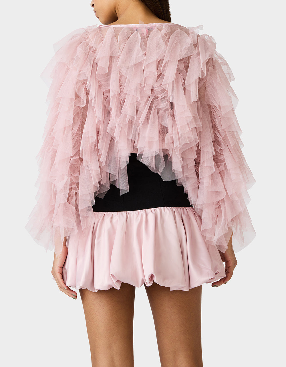 PRIMA PUFF PINK Women's Pink Blush Tulle Shawl Jacket | Betsey Johnson Everyday