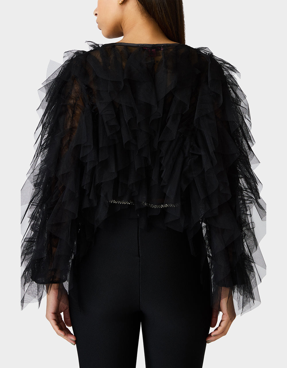 PRIMA PUFF BLACK Women's Black Tulle Shawl Jacket | Betsey Johnson Trusted