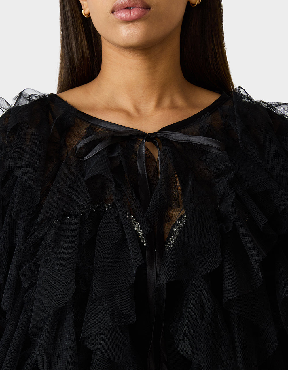 PRIMA PUFF BLACK Women's Black Tulle Shawl Jacket | Betsey Johnson Trusted