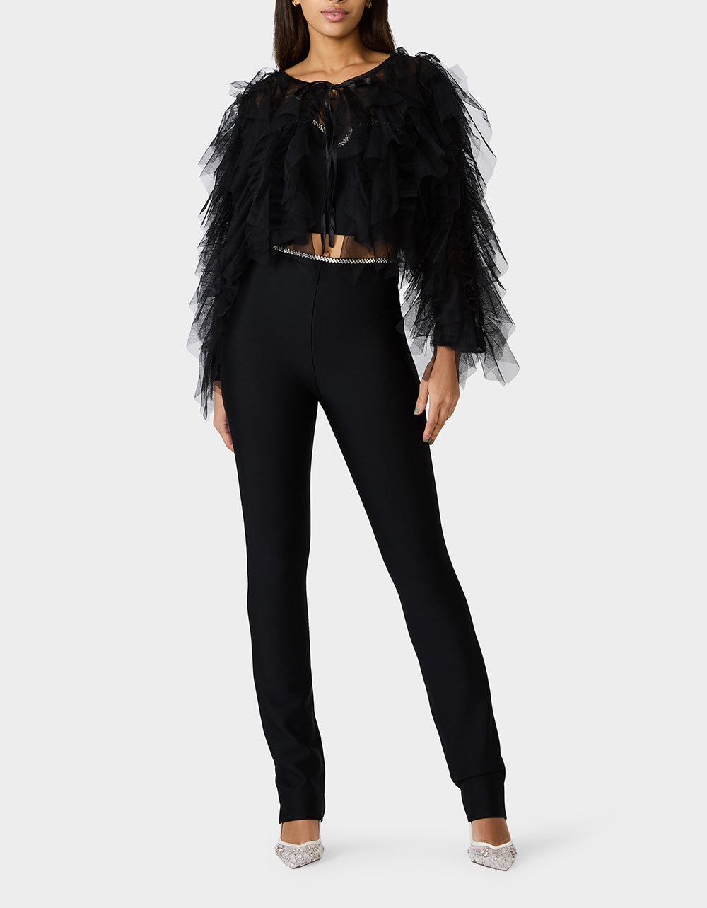 PRIMA PUFF BLACK Women's Black Tulle Shawl Jacket | Betsey Johnson Trusted