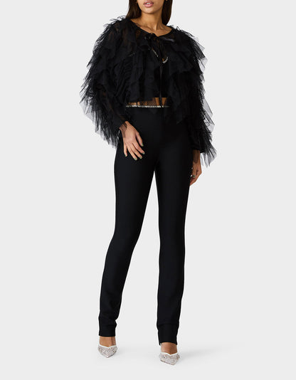 PRIMA PUFF BLACK Women's Black Tulle Shawl Jacket | Betsey Johnson Trusted