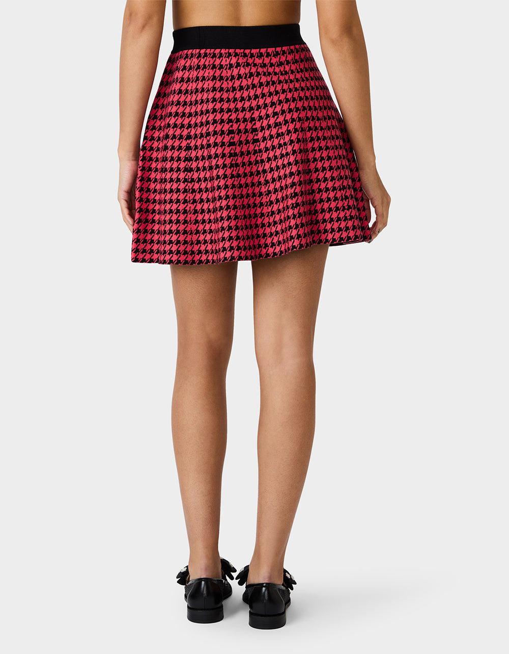 HOT IN HOUNDSTOOTH SET PINK MULTI Women's Pink and Purple Houndstooth Top and Skirt set | Betsey Johnson Top Pick
