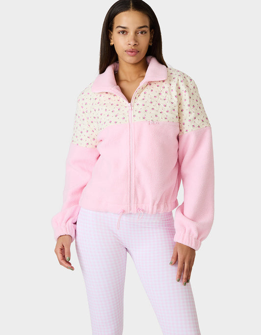 PRETTY IN PLUSH JACKET PINK Women's Pink Floral Print Plush Jacket | Betsey Johnson Great Value