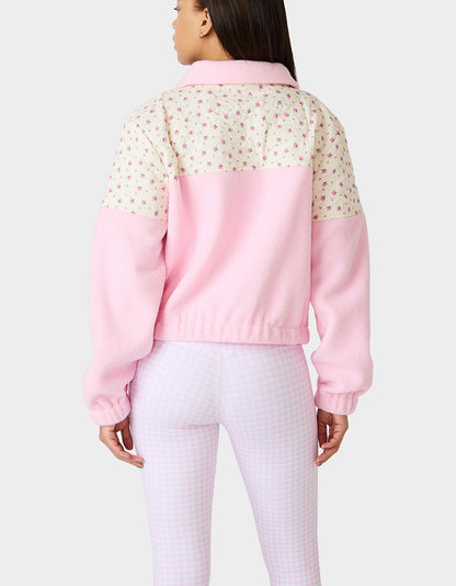 PRETTY IN PLUSH JACKET PINK Women's Pink Floral Print Plush Jacket | Betsey Johnson Great Value