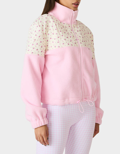 PRETTY IN PLUSH JACKET PINK Women's Pink Floral Print Plush Jacket | Betsey Johnson Great Value
