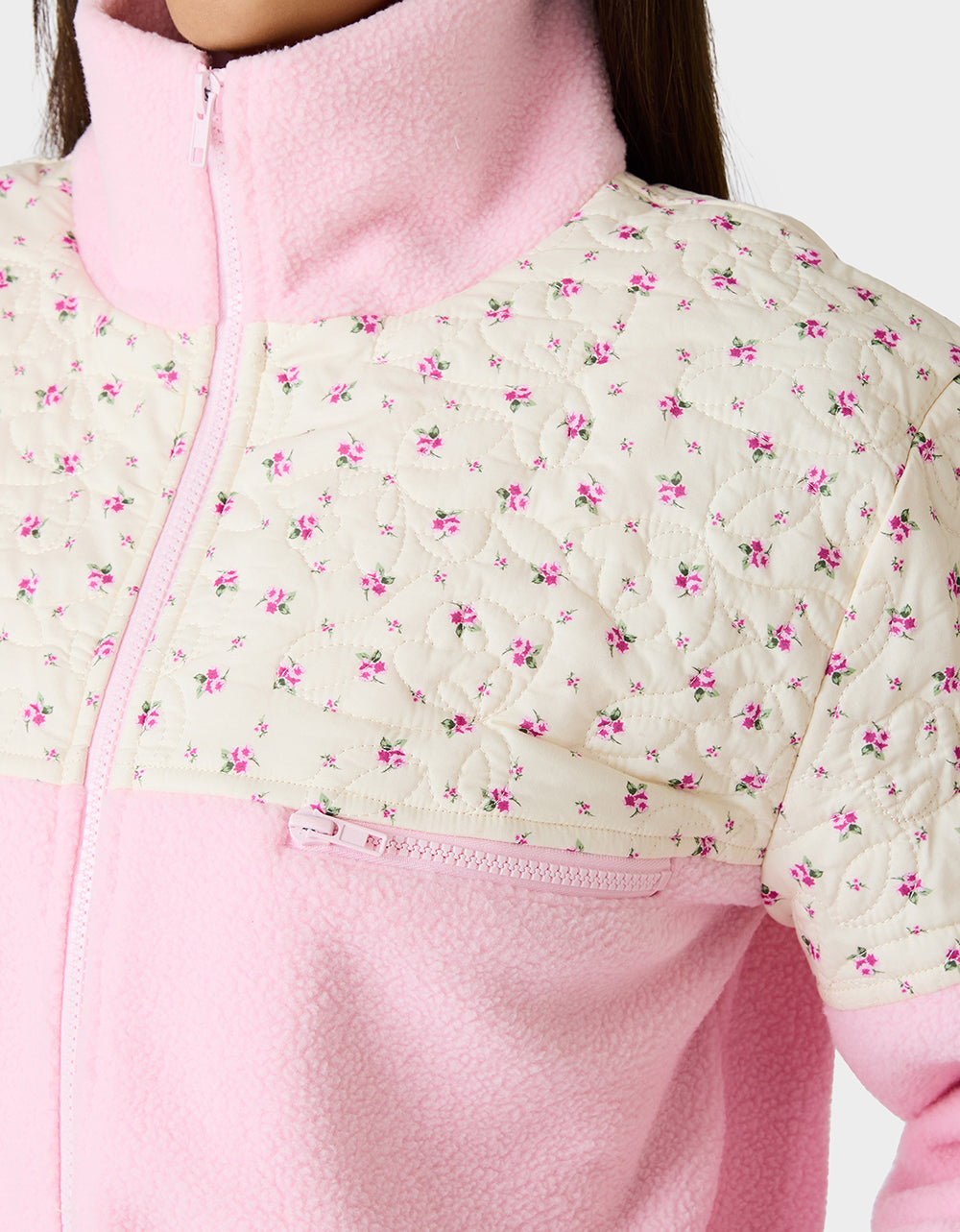 PRETTY IN PLUSH JACKET PINK Women's Pink Floral Print Plush Jacket | Betsey Johnson Great Value