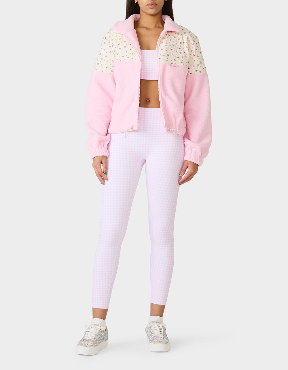 PRETTY IN PLUSH JACKET PINK Women's Pink Floral Print Plush Jacket | Betsey Johnson Great Value