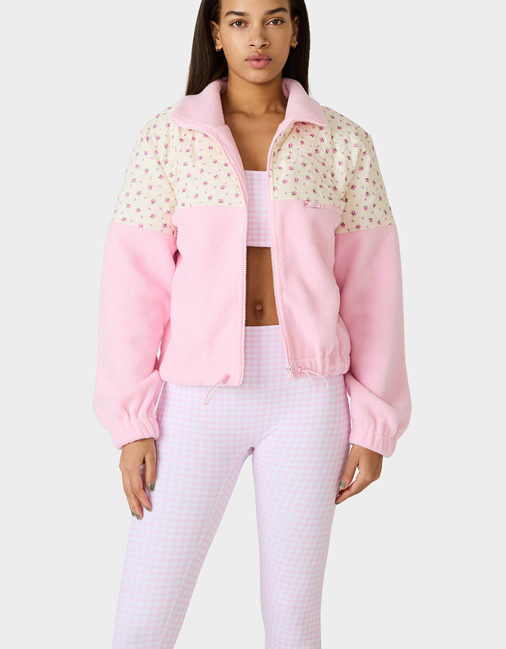 PRETTY IN PLUSH JACKET PINK Women's Pink Floral Print Plush Jacket | Betsey Johnson Great Value