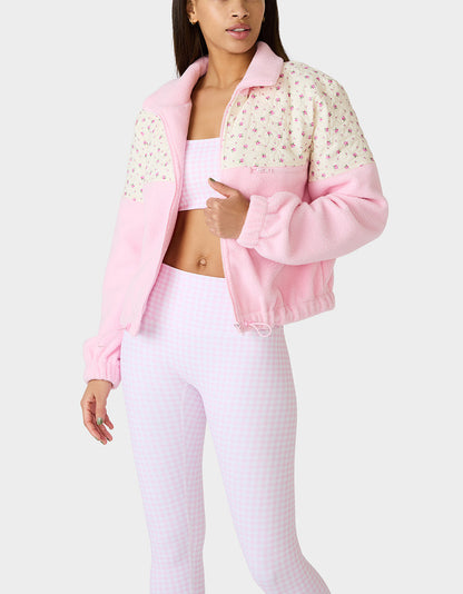 PRETTY IN PLUSH JACKET PINK Women's Pink Floral Print Plush Jacket | Betsey Johnson Great Value