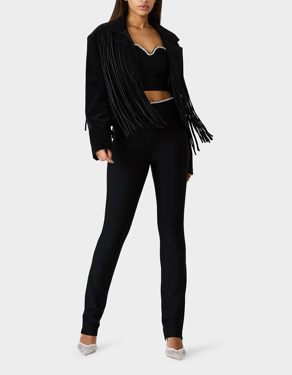 FRINGE FEVER JACKET BLACK Women's Black Fringe Jacket | Betsey Johnson Sale