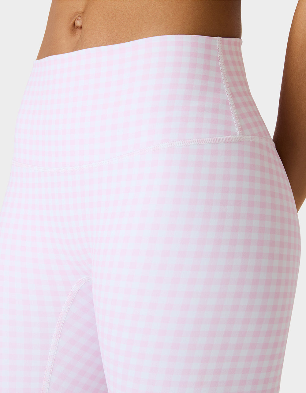 GINGHAM PRINT HIGHRISE LEGGING PINK MULTI Women's Pink Gingham Activewear Legging | Betsey Johnson Premium