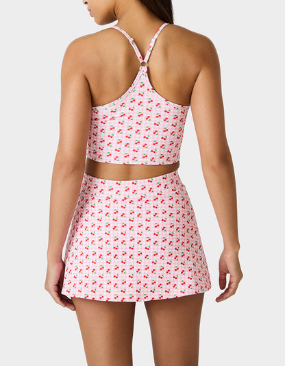 CHERRY GINGHAM SET PINK MULTI Women's Pink Cherry Gingham Activewear Tank Top | Betsey Johnson Trending