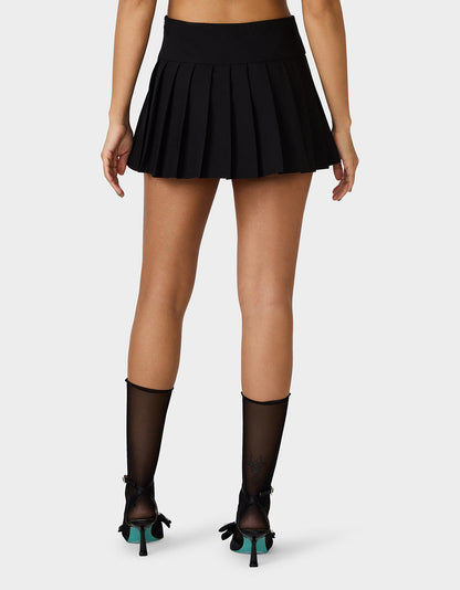 REBEL RIVET PLEATED SKIRT BLACK Women's Pleated Black Mini Skirt | Betsey Johnson Deals