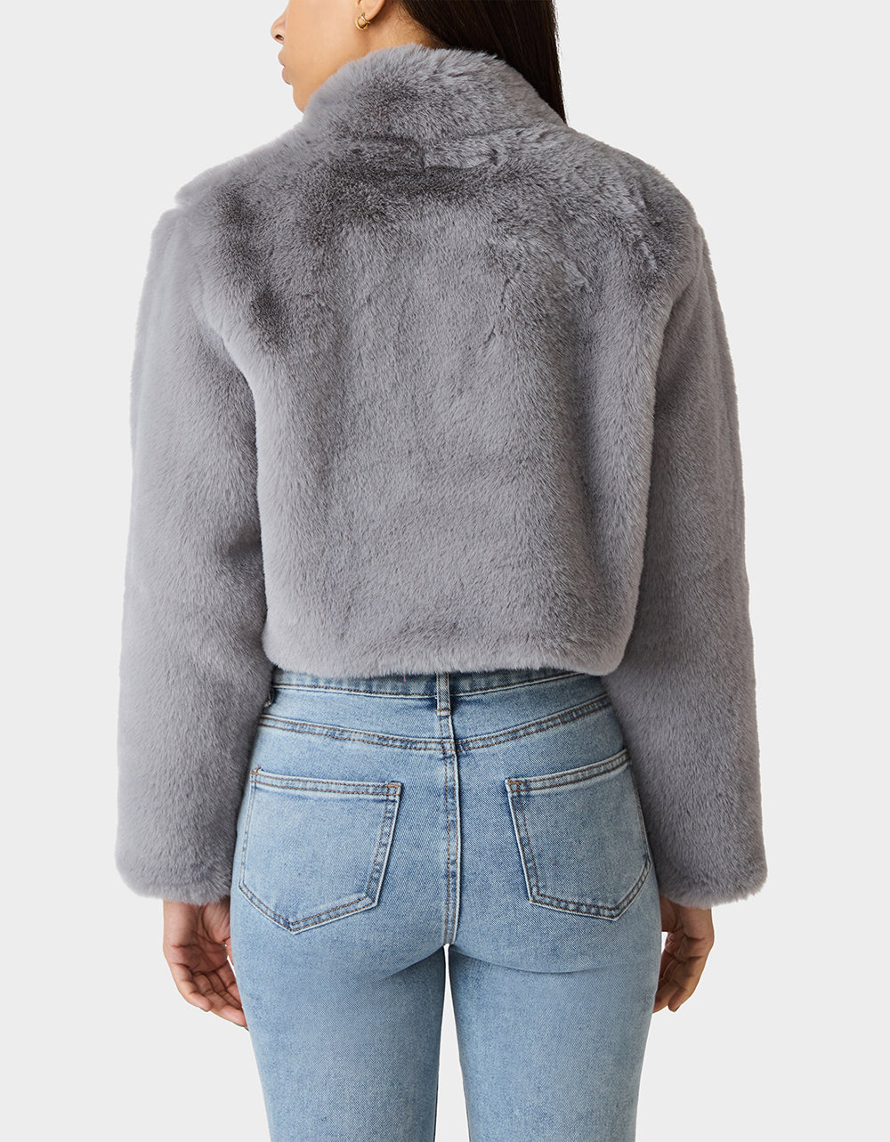 MISTY LUXE FAUX FUR GREY Women's Faux Fur Winter Jacket | Betsey Johnson Quality