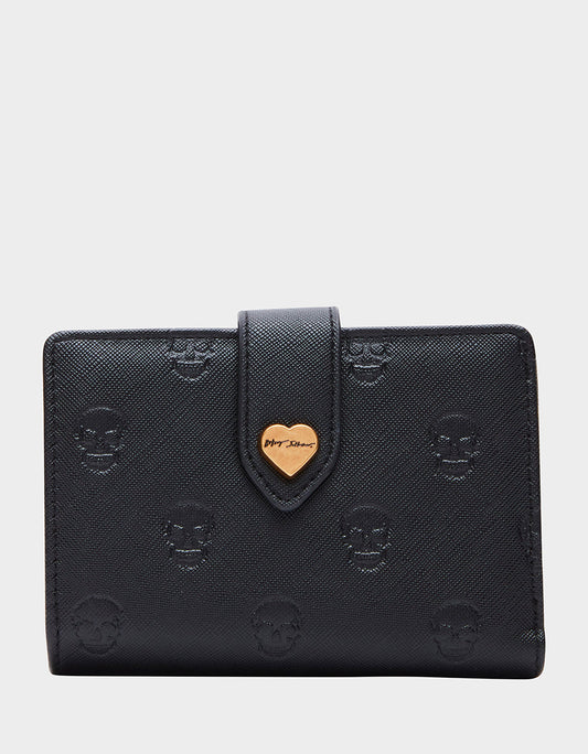 SKULLICIOUS BIFOLD WALLET BLACK | Betsey Johnson Customer Favorite
