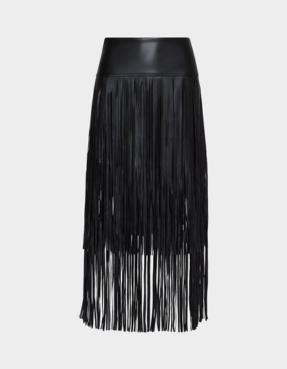 MIDNIGHT RODEO SKIRT BLACK Women's Fringe Maxi Skirt | Betsey Johnson Top Pick