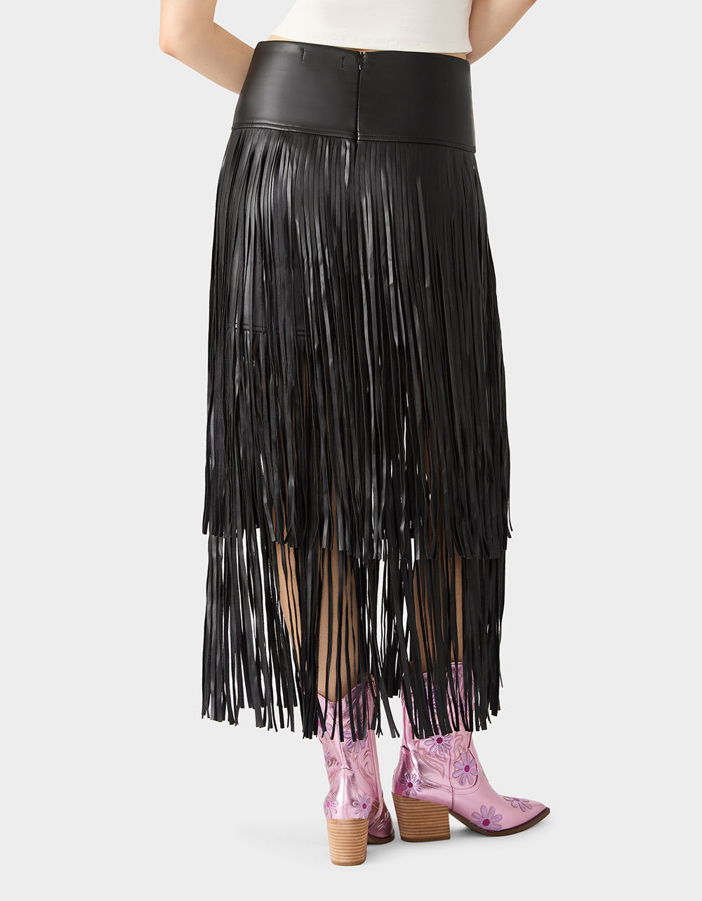 MIDNIGHT RODEO SKIRT BLACK Women's Fringe Maxi Skirt | Betsey Johnson Top Pick