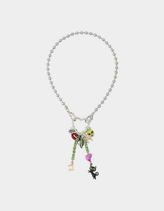 ALIEN PEARL PENDANT MULTI Women's Alien Charm Necklace | Betsey Johnson Smart Buy