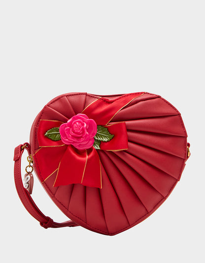 KITSCH RETRO ROMEO RED Women's Valentine's Day Heart Crossbody Handbag | Betsey Johnson Deals
