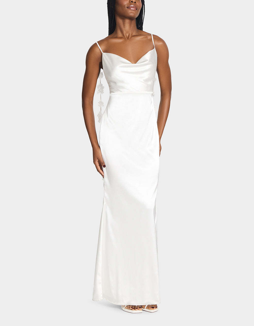 THREAD OF ROSES DRESS WHITE White Maxi Dress with Floral Detailing | Betsey Johnson Quality