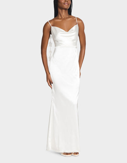 THREAD OF ROSES DRESS WHITE White Maxi Dress with Floral Detailing | Betsey Johnson Quality