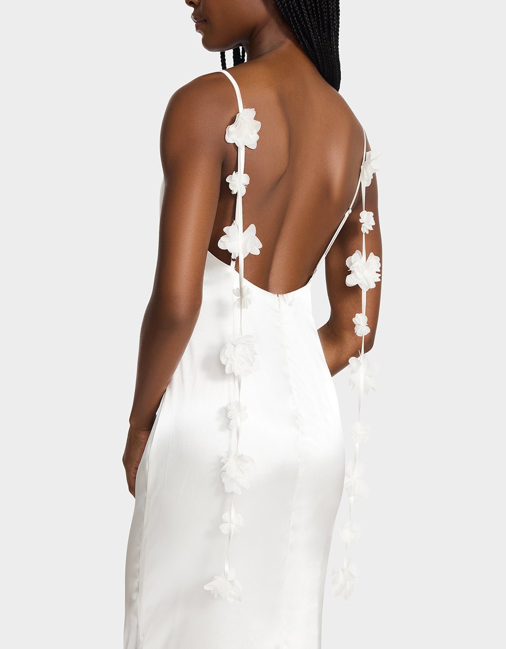 THREAD OF ROSES DRESS WHITE White Maxi Dress with Floral Detailing | Betsey Johnson Quality