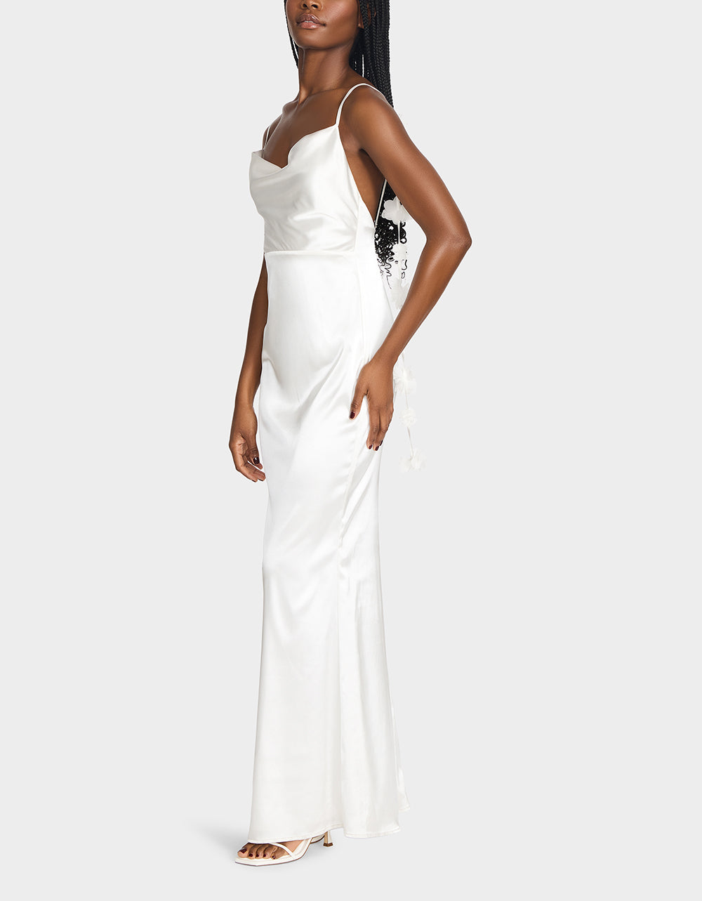 THREAD OF ROSES DRESS WHITE White Maxi Dress with Floral Detailing | Betsey Johnson Quality