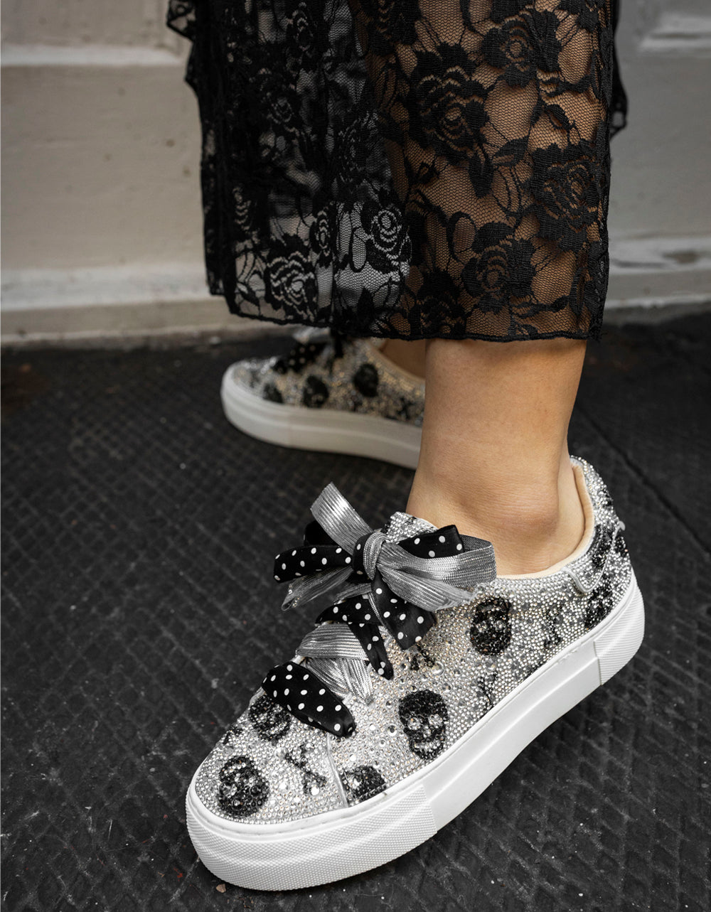 SIDNY SKULLS Rhinestone Sneaker | Betsey Johnson Essential