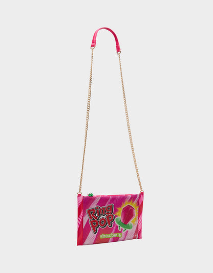 RING POP® PARTY POUCH PINK Women's Clutch Chain Strap Crossbody Handbag | Betsey Johnson Latest