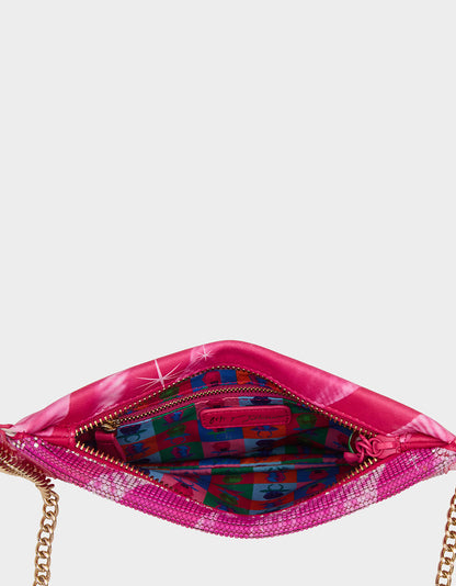 RING POP® PARTY POUCH PINK Women's Clutch Chain Strap Crossbody Handbag | Betsey Johnson Latest