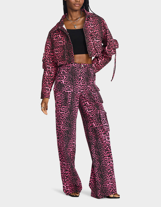 AMI CARGO PANTS PINK Women's Wide-Leg Cargo Denim Pant | Betsey Johnson Discount