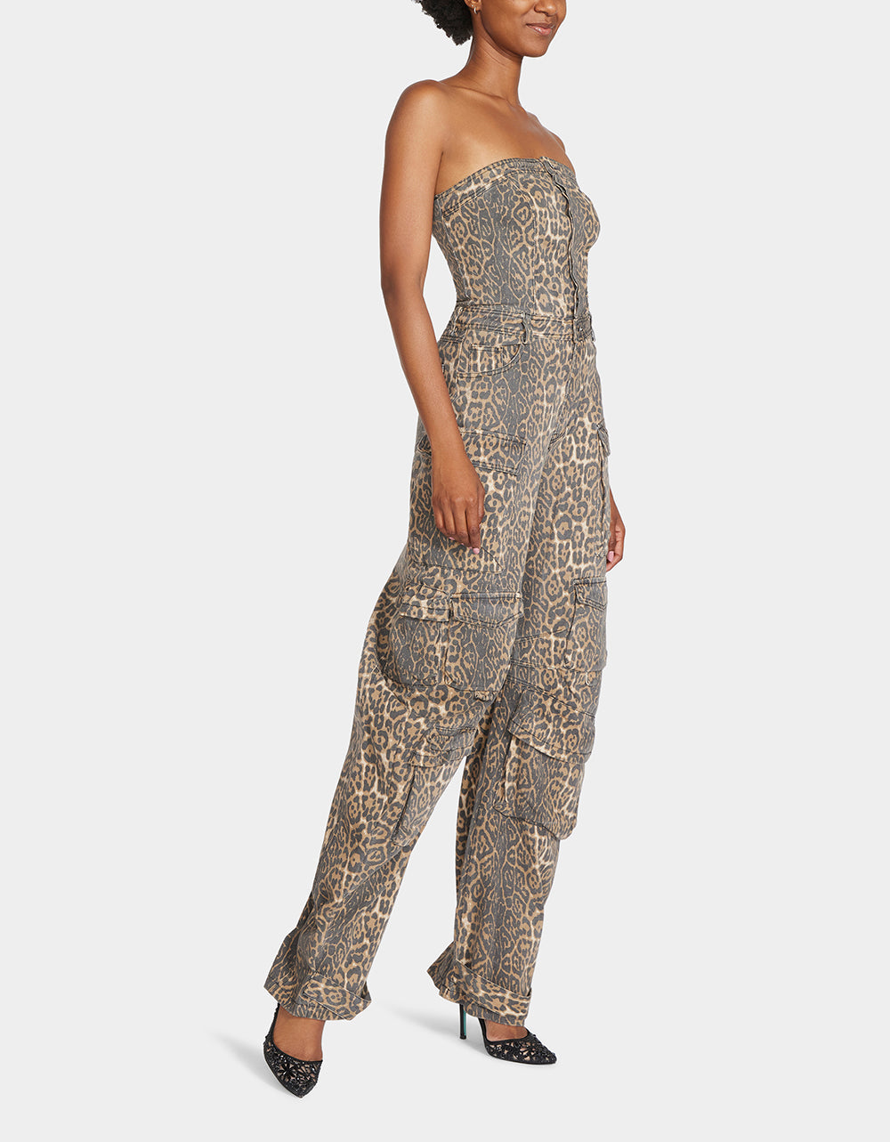 CARGO JUMPSUIT LEOPARD | Betsey Johnson Premium