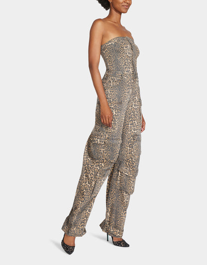 CARGO JUMPSUIT LEOPARD | Betsey Johnson Premium