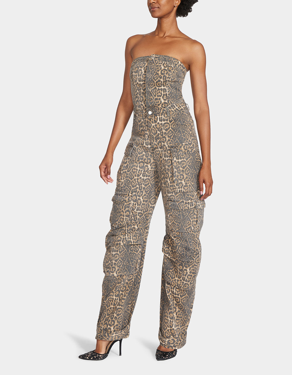 CARGO JUMPSUIT LEOPARD | Betsey Johnson Premium