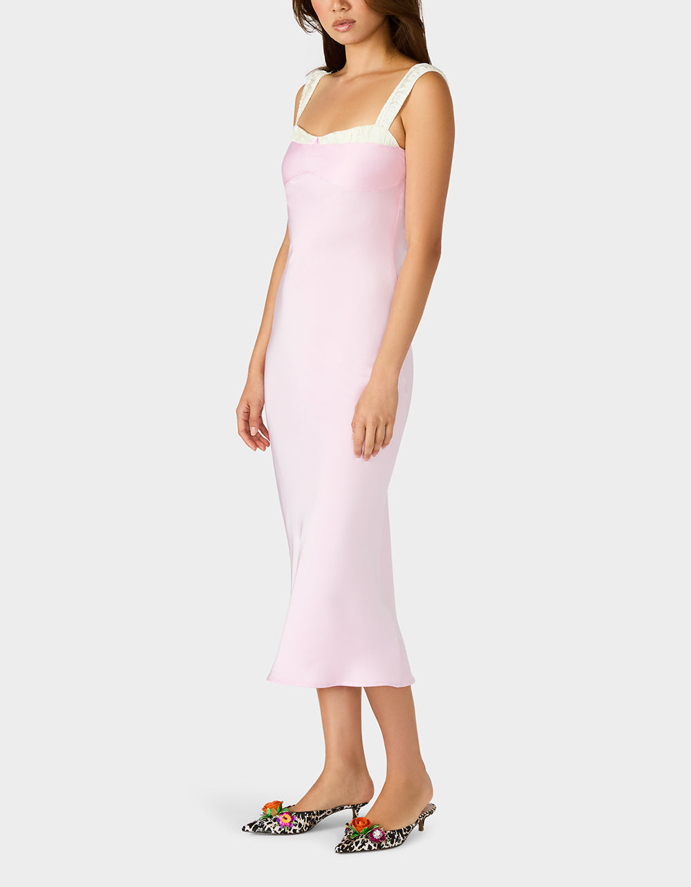 SWEET DAYDREAM DRESS PETAL Women's Pink Midi Dress with Bow | Betsey Johnson Best Price