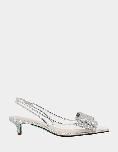 ALLI SILVER Slingback Kitten Heel | Betsey Johnson Special Offer