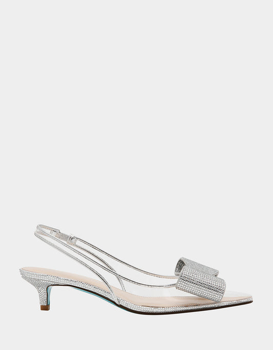 ALLI SILVER Slingback Kitten Heel | Betsey Johnson Special Offer